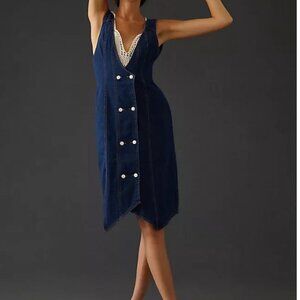 Anthropologie Navy Asymmetrical Dress